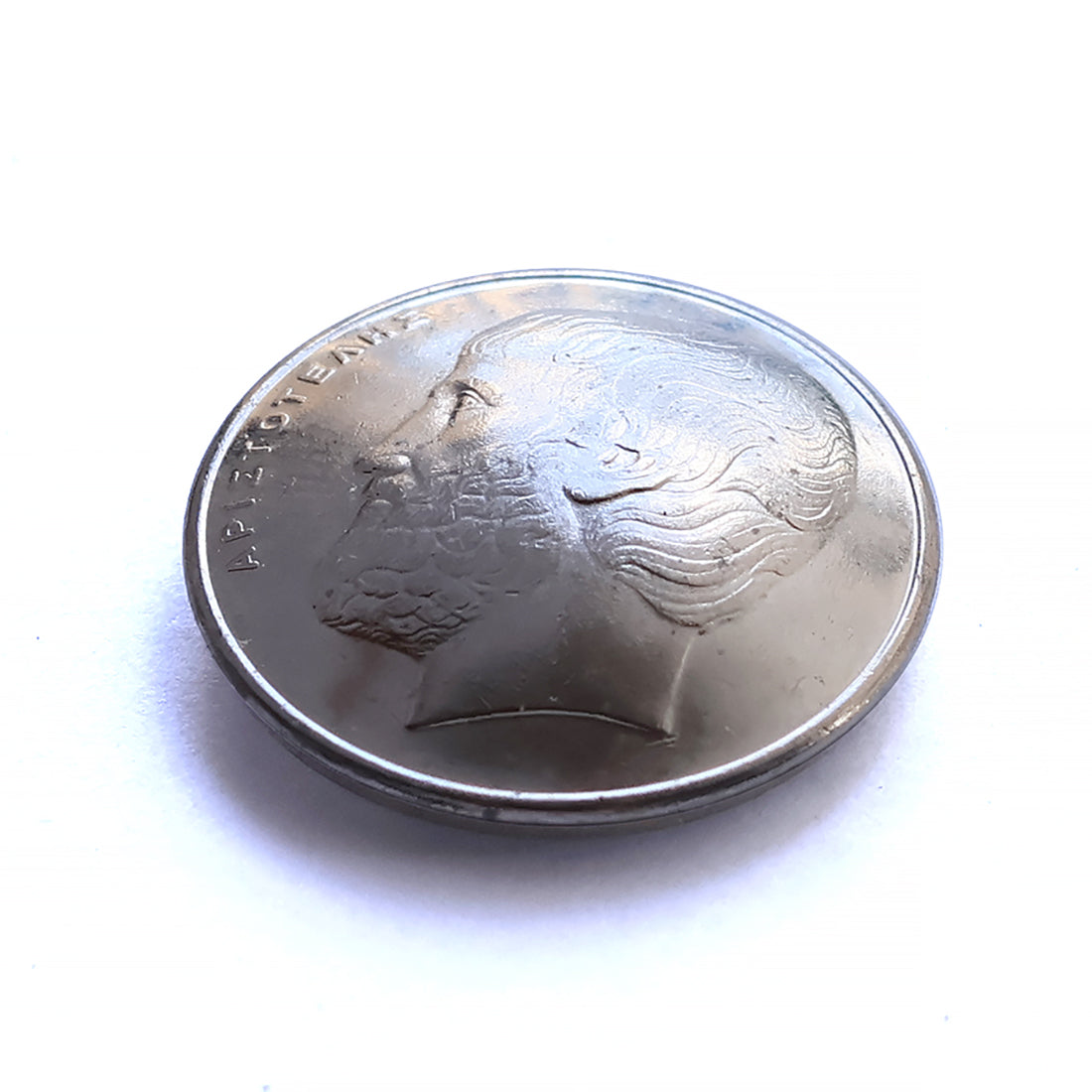 22mm (0.87") Screw Back Aristotle Conchos - Vintage Silver Greek Philosopher Design for Leather Craft, Western Belts & Saddles