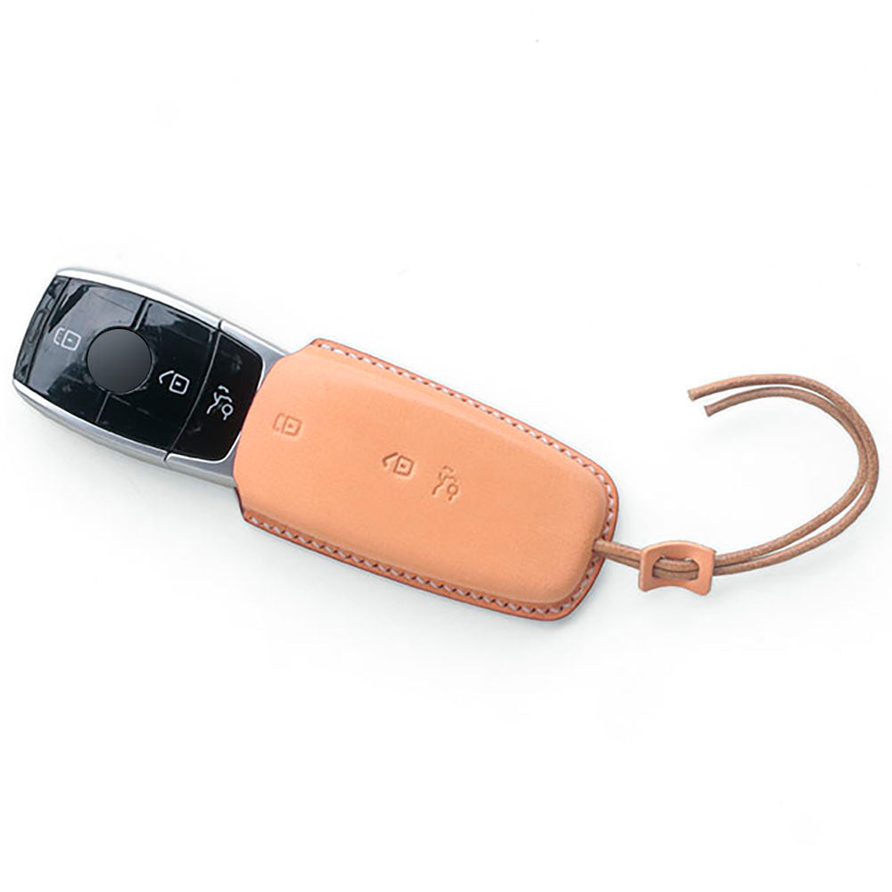 Handcrafted Genuine Leather Key Fob Cover for Mercedes-Benz E200/E300/E350 & C/E/S-Class | Snug Fit & Scratch-Resistant Protection
