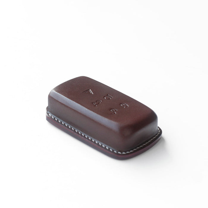 Set of handmade leather key covers for Land Rover Discovery, Defender and Range Rover Evoque