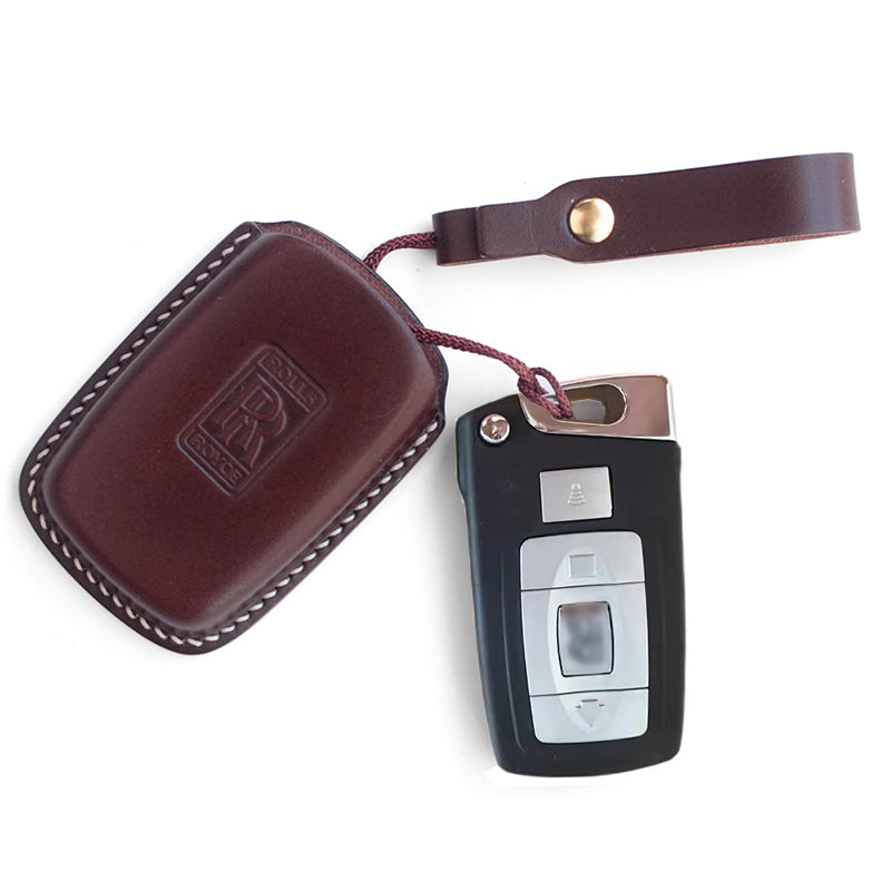 Premium Handcrafted Full-Grain Leather Key Fob Cover for Rolls-Royce Phantom (2003-2017) & Ghost (2009-2014) – 3D Molded Shockproof Case | Heritage Vegetable-Tanned Leather | Custom Fit & Scratch Resistant (Multiple Colors)