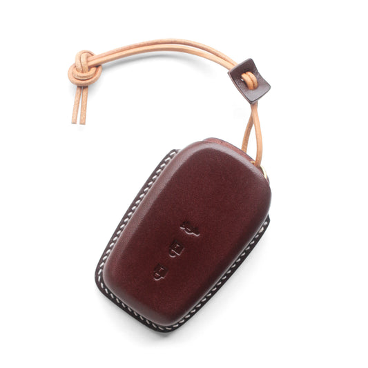 Handcrafted Veg-Tan Leather Key Fob Cover for Toyota - Custom Fit Key Case with Minimalist Design