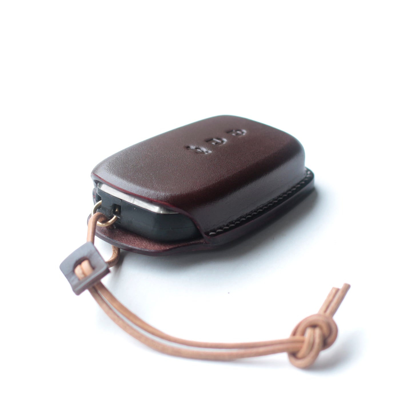 Handcrafted Veg-Tan Leather Key Fob Cover for Toyota - Custom Fit Key Case with Minimalist Design