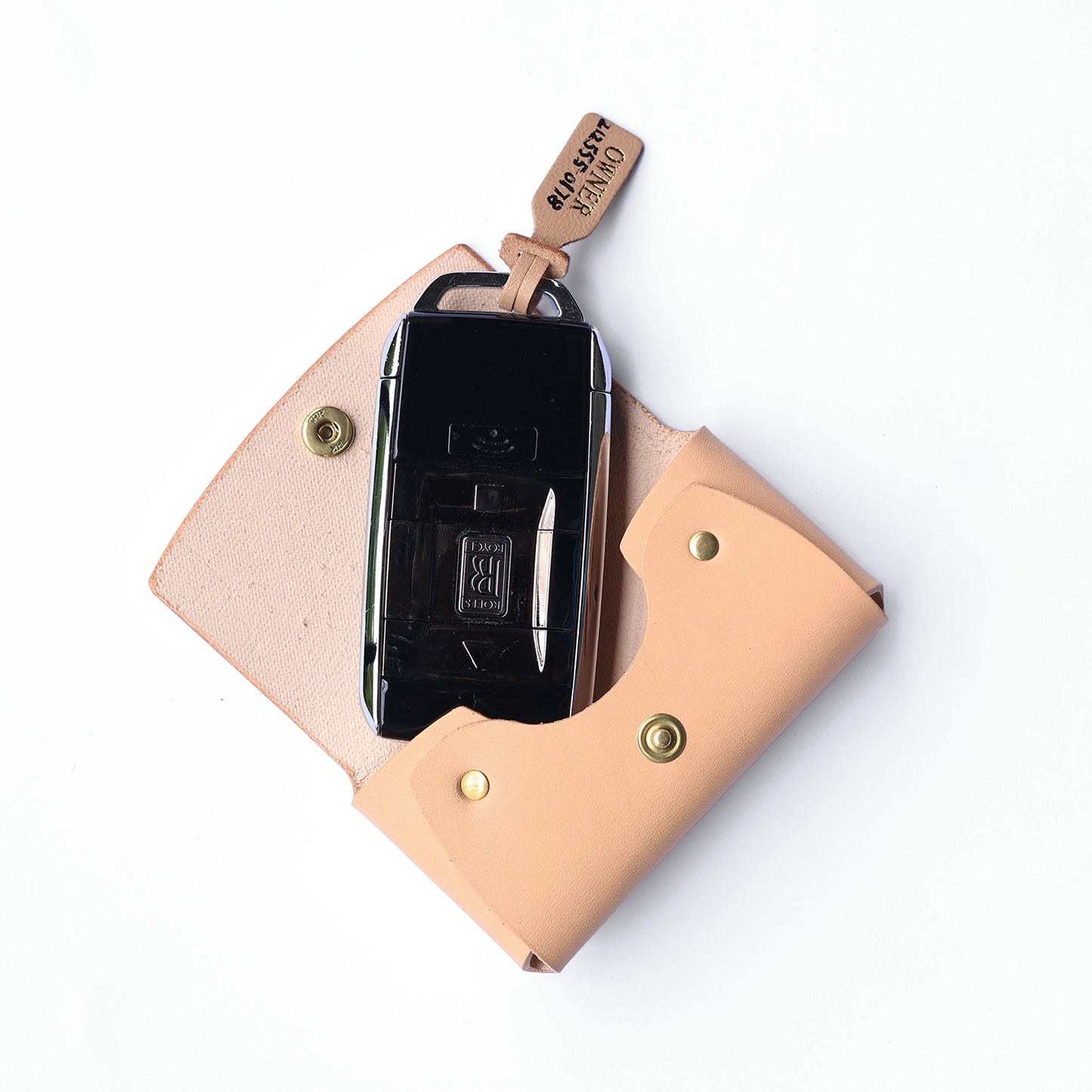 Bespoke Handcrafted Soft Leather Key Case Compatible with Rolls-Royce Phantom, Ghost, Cullinan, Spectre