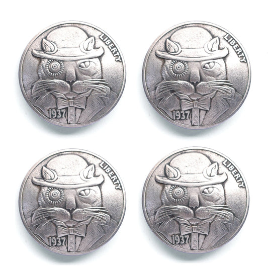 Clockwork Cat  Conchos for Leather Craft and Belts