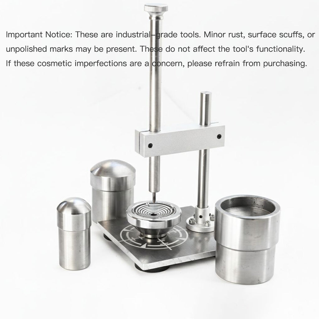 Coin concho making tool kit with metal punch dies and centering jig