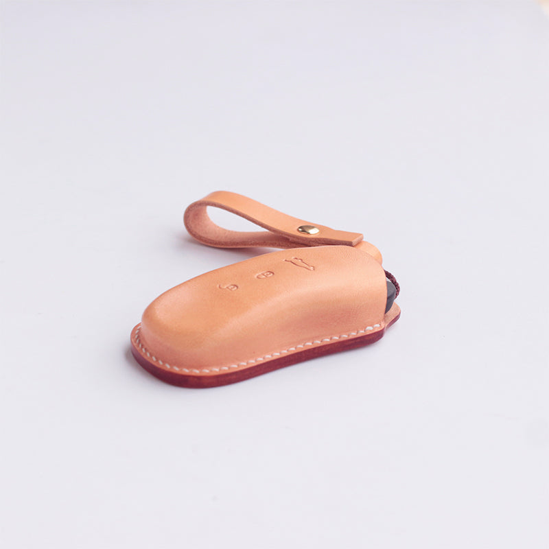 Custom precision molded leather key protector for Porsche smart keys