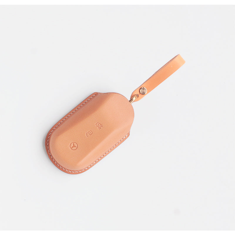  Mercedes-Benz leather key fob cover Vesuvio brown handmade by TANGEAR

