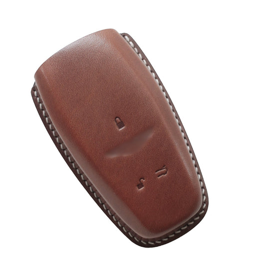 Premium veg tan leather key sheath for Aston Martin DB11 – minimalist handcrafted key cover design