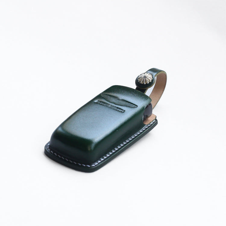 Aston Martin Vantage shell cordovan leather key cover – handmade custom fit key fob by Tangear