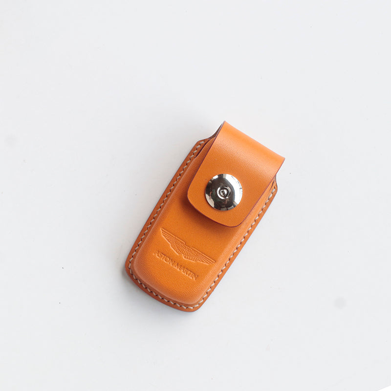 Perforated leather key pouch for Aston Martin key