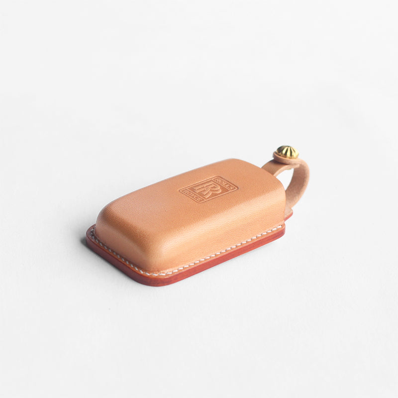 Premium British leather car key shell for Rolls-Royce - hand-stitched craftsmanship

