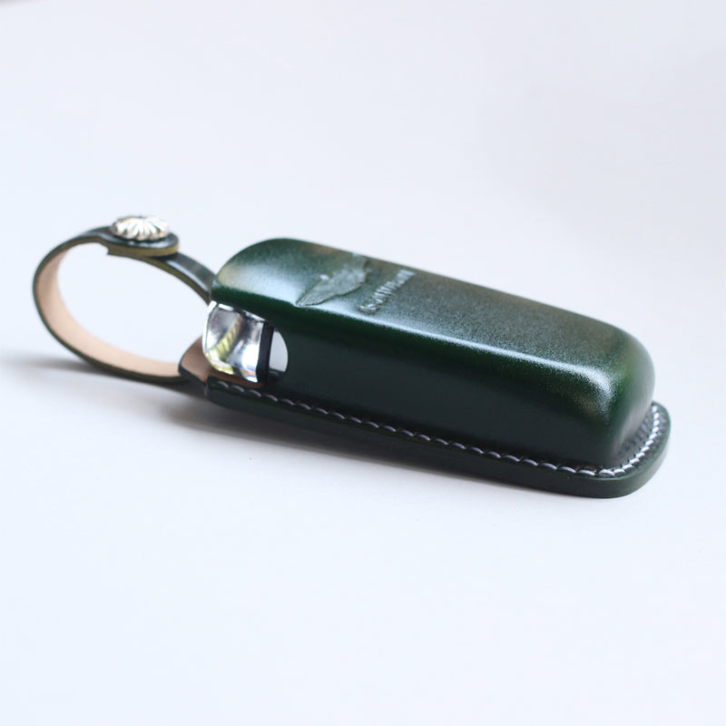 Custom shell cordovan leather key fob for Aston Martin DBS and Rapide – handcrafted luxury key protection