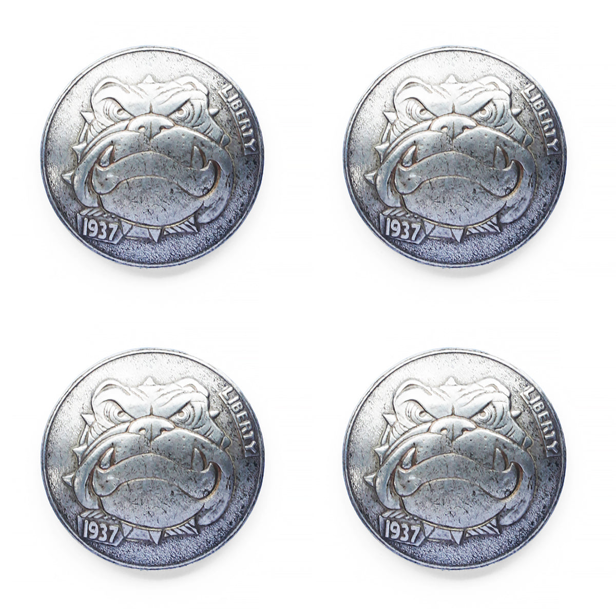 21mm (0.83") Screw Back Eagle Head Conchos - Vintage Silver Button Design for Leather Craft, Western Belts & Saddles