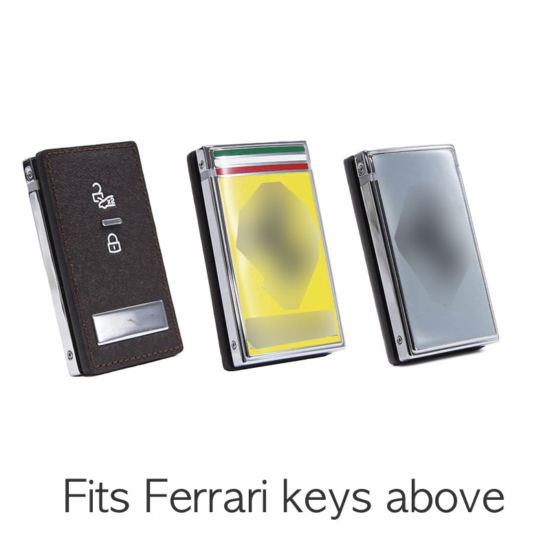 Handmade Japanese Shell Cordovan Ferrari Key Cover – Premium Leather Key Fob Case for Roma, SF90, Purosangue, 296 GTB | Slim Fit & Scratch-Resistant