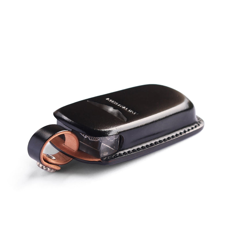Handmade Shell Cordovan leather key fob cover for Aston Martin DB9, DBS, Rapide, V8 Vantage.