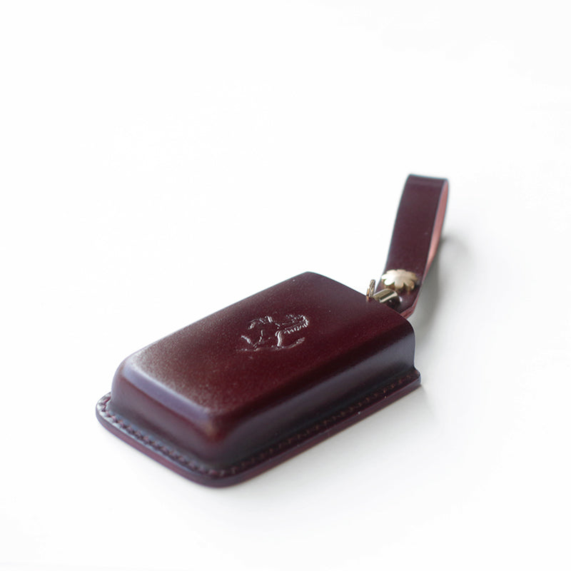 Minimalist luxury car key shell for Ferrari Purosangue, made with premium shell cordovan