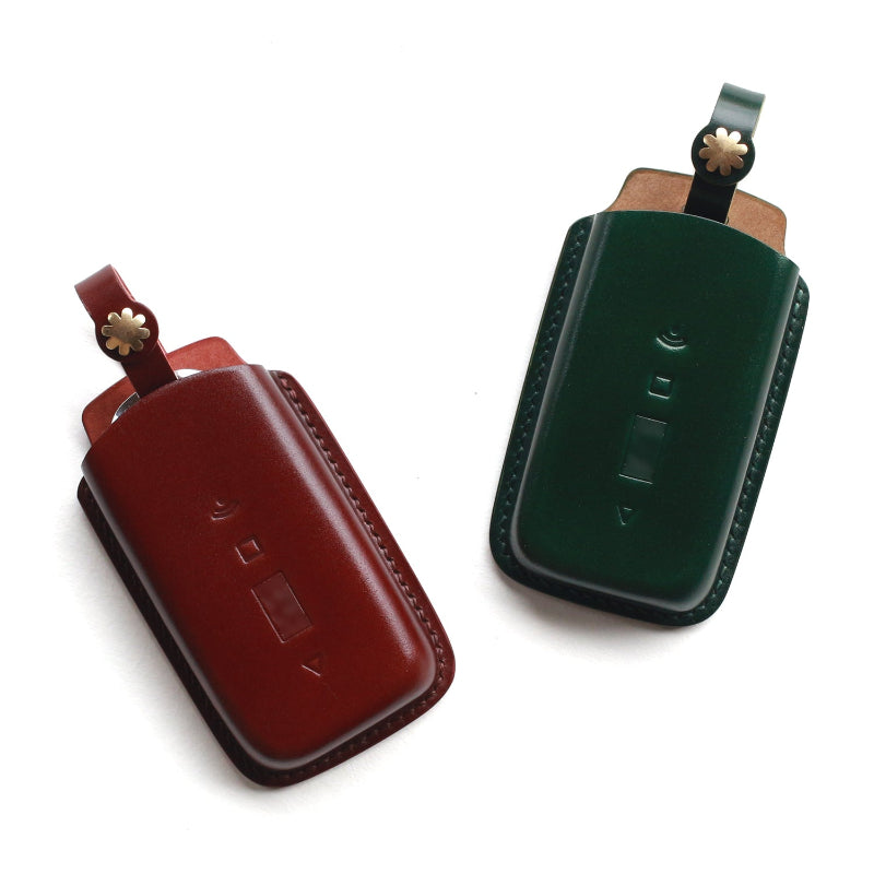 Minimalist luxury car key shell for Rolls-Royce Cullinan - genuine shell cordovan leather

