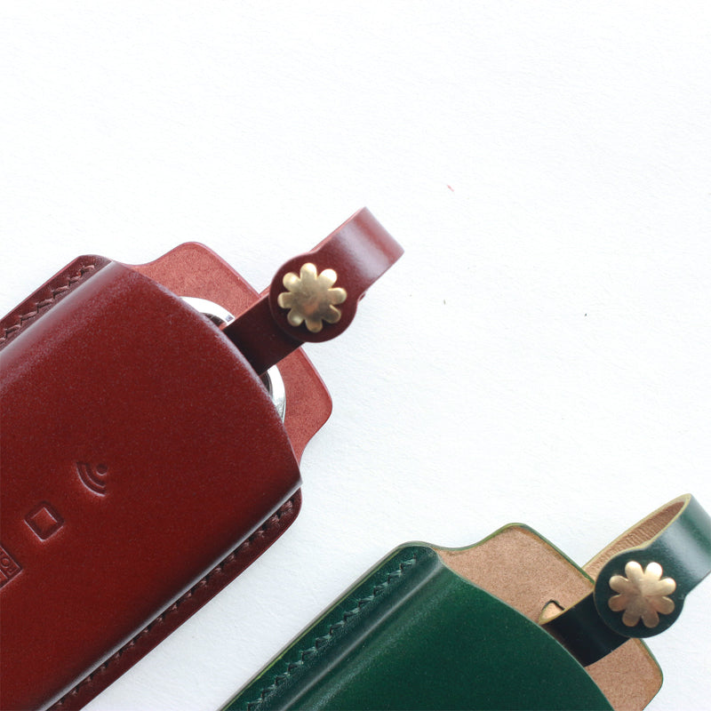 Factory-style shell cordovan key fob case for Rolls-Royce - premium protective cover

