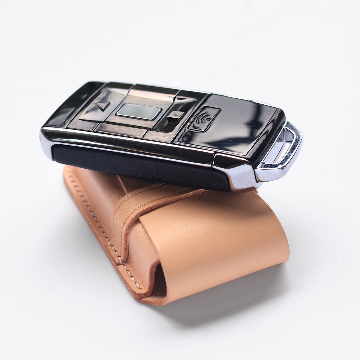 Rolls-Royce Phantom vegetable tanned leather key case handmade fit no scratch wireless custom engraving