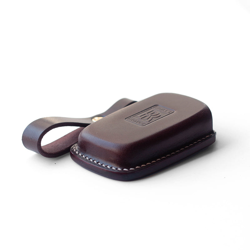 Premium Handcrafted Full-Grain Leather Key Fob Cover for Rolls-Royce Phantom (2003-2017) & Ghost (2009-2014) – 3D Molded Shockproof Case | Heritage Vegetable-Tanned Leather | Custom Fit & Scratch Resistant (Multiple Colors)