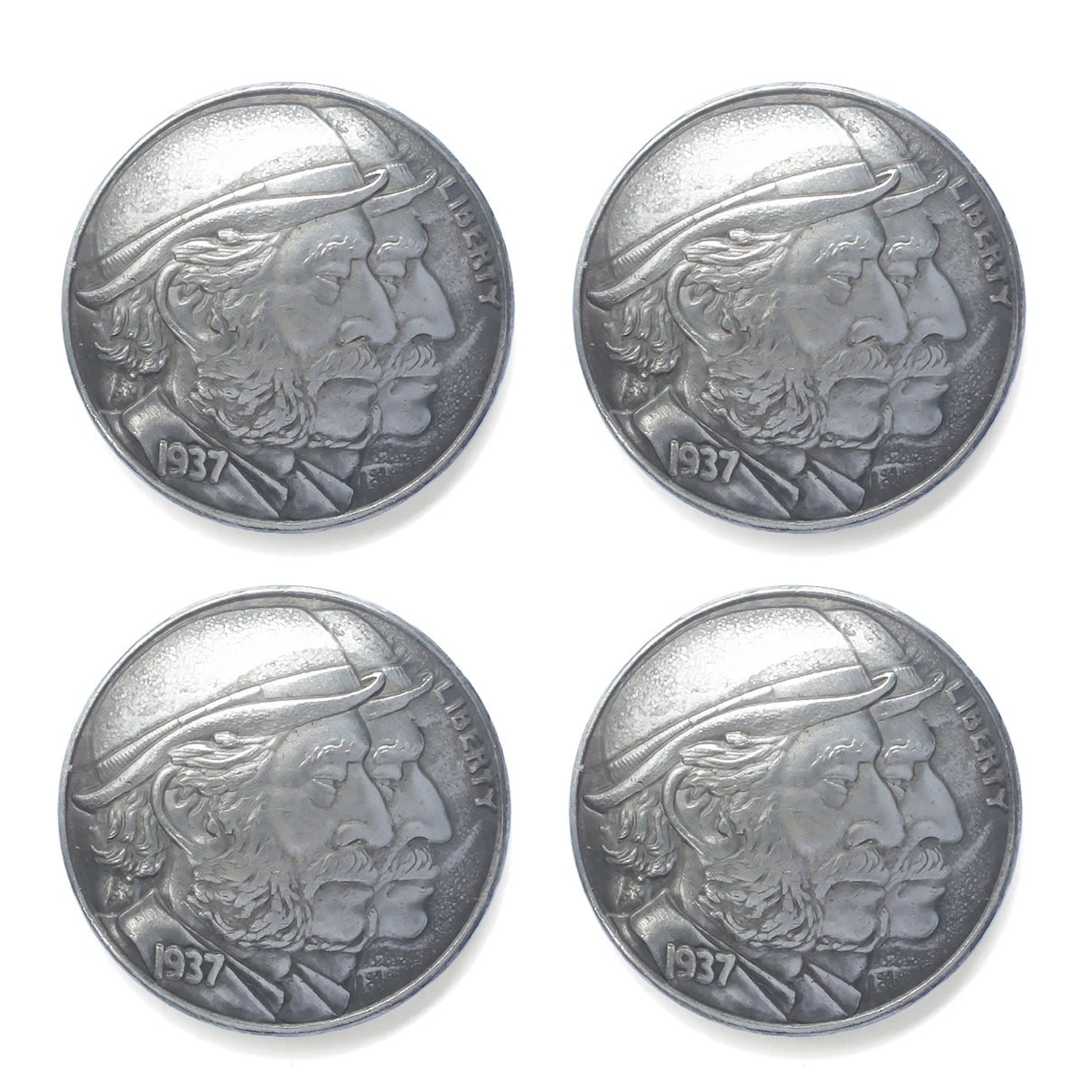 21mm (0.83") Screw Back Eagle Head Conchos - Vintage Silver Button Design for Leather Craft, Western Belts & Saddles